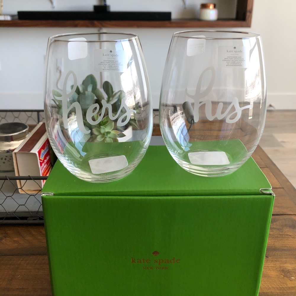Kate Spade “His & Hers” wine tumbler